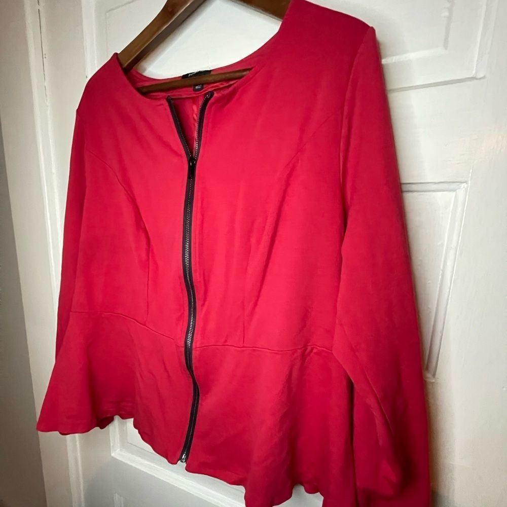 torrid 2 Ponte Knit Peplum Zip Up Jacket - Picture 4 of 12